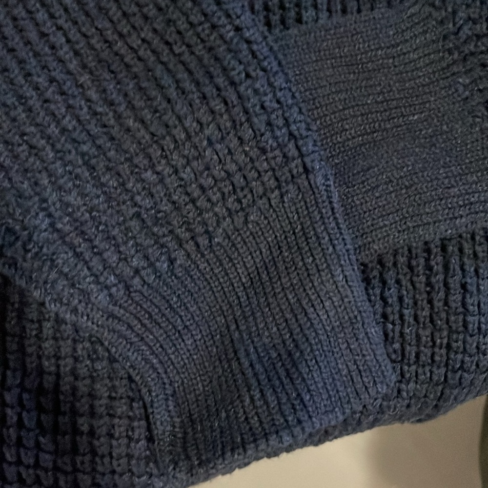 Navy Ribbed Button-Up Sweater - Picture 5 of 5